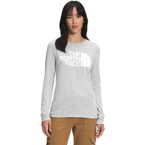 The North Face Women's Long-Sleeve Half Dome T-Shirt - Light Grey Heather Size X - Picture 1 of 3